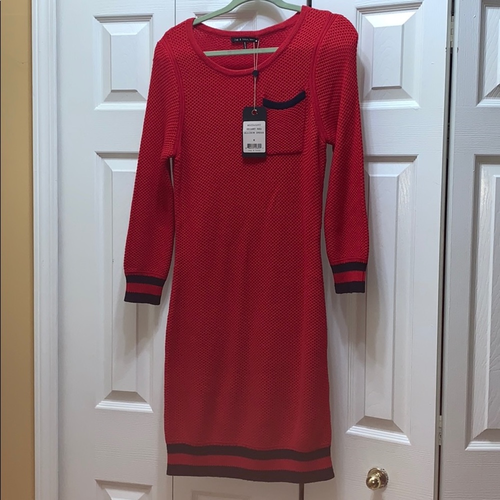 Rag & Bone knit red dress Sz M NWT Retail $500